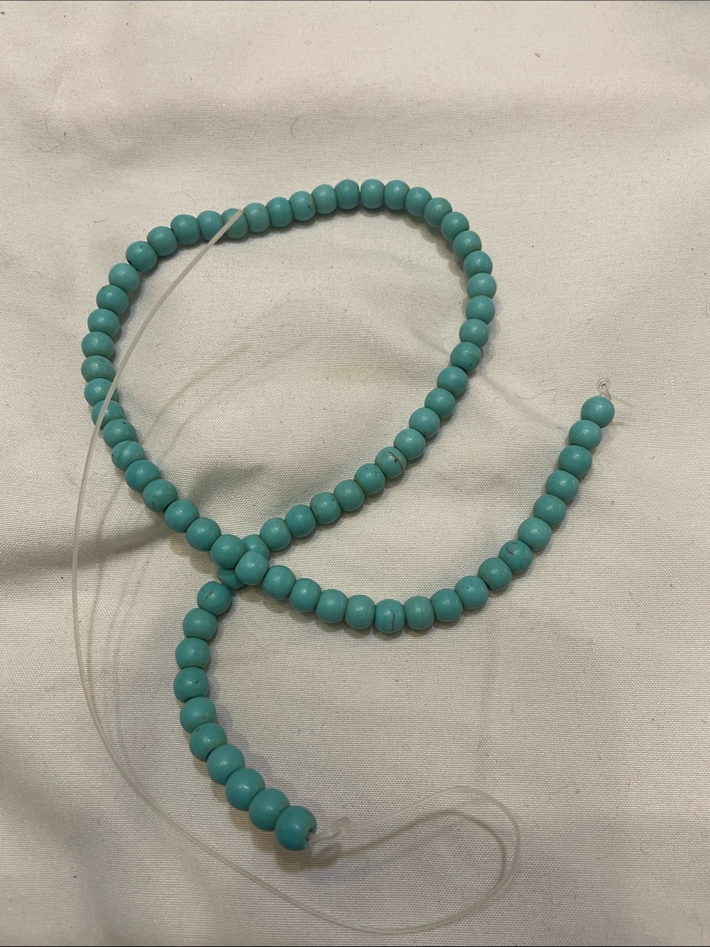 15” Natural Turquoise Bead Strand 6mm